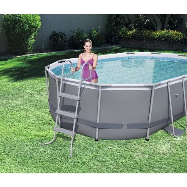 Power Steel 16' x 10' x 42" Oval Frame Swimming Pool Set - Pool - 2