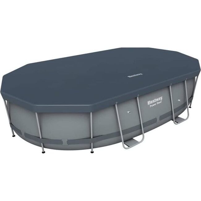 Power Steel 16' x 10' x 42" Oval Frame Swimming Pool Set - Pool - 6