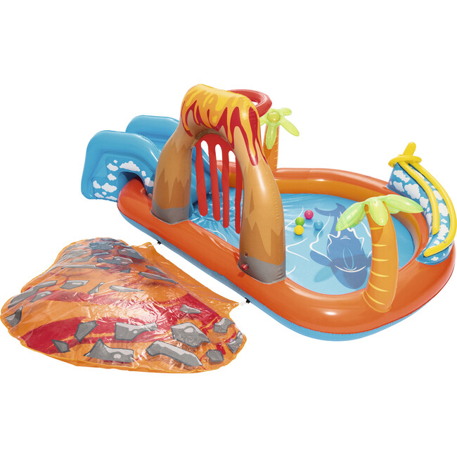 Lava Inflatable Play Center with Play Balls, Ball Ramp, Ring Toss Game, Water Blob - Playhouses - 2