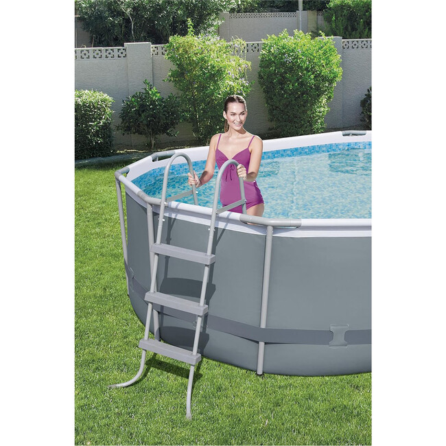 Power Steel 14' x 8.2' x 39.5" Oval Frame Above Ground Pool Set W/ Filter - Pool - 3