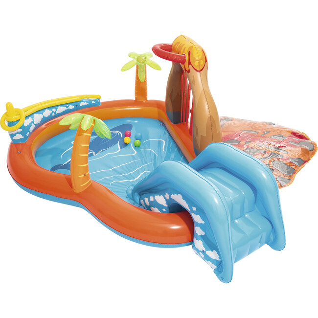 Lava Inflatable Play Center with Play Balls, Ball Ramp, Ring Toss Game, Water Blob - Playhouses - 3