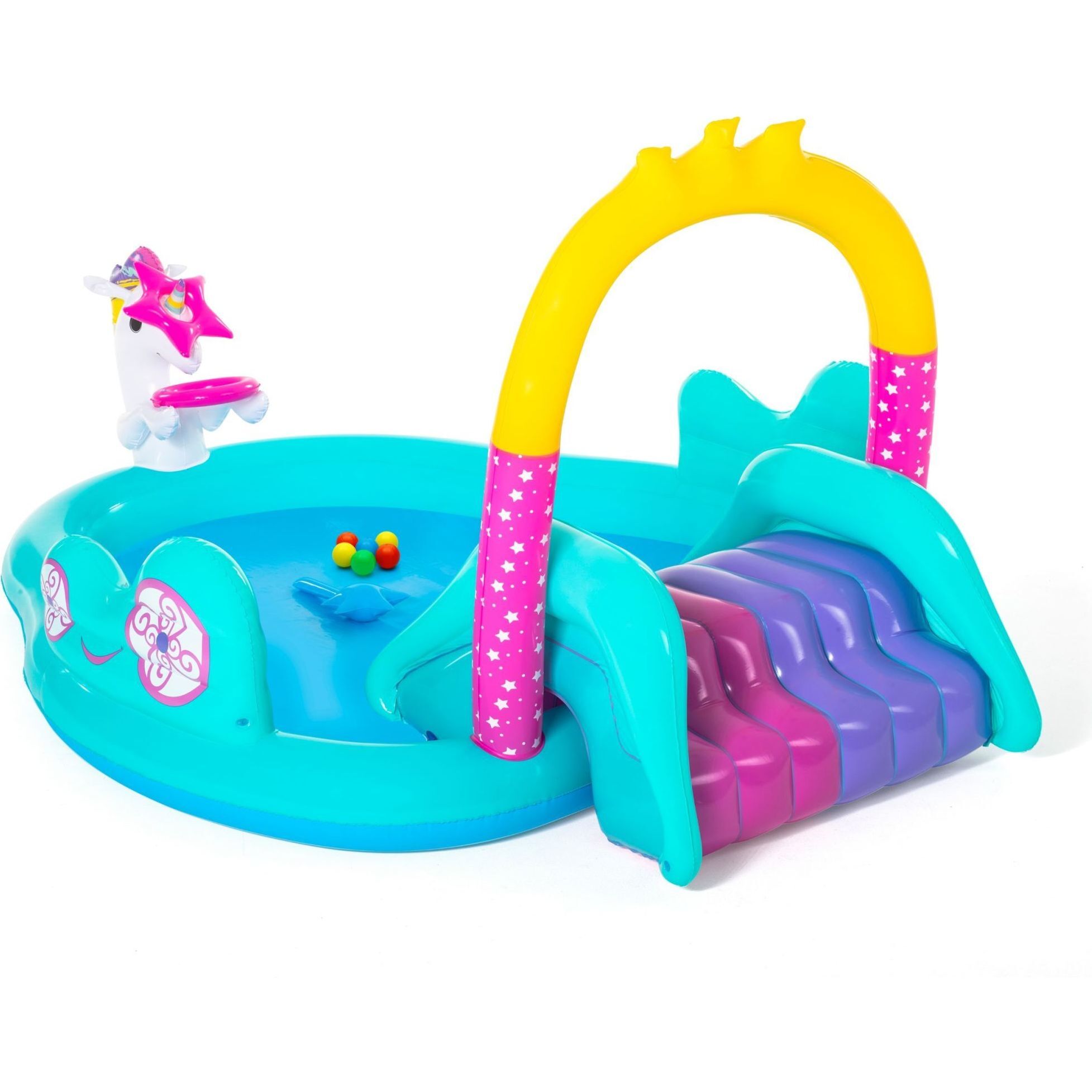 H2OGO! Magical Unicorn Carriage Inflatable Play Pool Center - Water Toys - 1