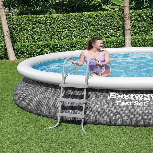 Fast Set 15 Foot Round Inflatable Pool Set - Pool - 3