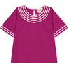 Girls Fleur Blouse, Purple - Blouses - 1 - thumbnail