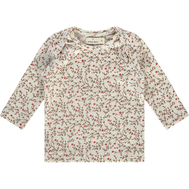 Vines Floral Print Long Sleeve T-Shirt, Multicolors