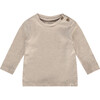 Ribbed Round Neck Long Sleeve T-Shirt, Desert - T-Shirts - 1 - thumbnail