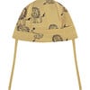 Lion Print 2-Strings Baby Hat, Mustard Ochre - Hats - 2