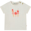 Ice Cream Print Short Sleeve T-Shirt, Ivory - T-Shirts - 1 - thumbnail