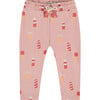 Ice Cream Cones Print Cuffed Drawstring Waist Sweatpants, Pink - Sweatpants - 1 - thumbnail