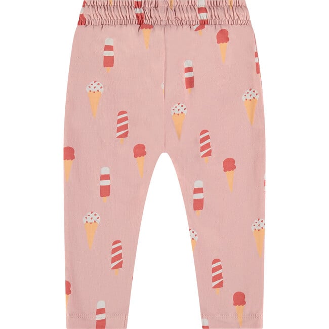 Ice Cream Cones Print Cuffed Drawstring Waist Sweatpants, Pink - Sweatpants - 2