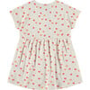 Hearts Print Ruffled Waist Short Sleeve Dress, Ivory & Multicolors - Dresses - 2