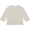 Flowers Print Round Neck Long Sleeve T-Shirt, Ivory - T-Shirts - 2