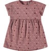 Flower Print Round Neck Short Sleeve Dress, Pink Blossom - Dresses - 1 - thumbnail