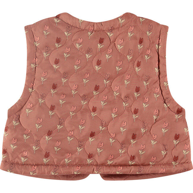 Floral Print Sleeveless Vest, Pink Blossom - Vests - 2