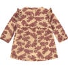 Dragonfly Print Round Neck Long Sleeve Dress, Vanilla - Dresses - 2