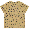 Dotted Round Neck Short Sleeve T-Shirt, Mustard Ochre & Black - T-Shirts - 2