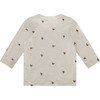 Crossiant Print Round Neck Long Sleeve T-Shirt, Cream - T-Shirts - 2