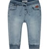 Cinched Cuffed Waist Denim Jogger, Grey Blue - Jeans - 1 - thumbnail