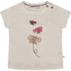 Butterfly Print Round Neck Short Sleeve T-Shirt, Ivory - T-Shirts - 1 - thumbnail