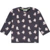 Cartoon Birds Print Long Sleeve T-Shirt, Dark Grey - T-Shirts - 1 - thumbnail