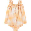 Checkered Tank Top & Bloomer 2-Piece Set, Cantaloupe Orange - Mixed Apparel Set - 2