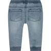 Cinched Cuffed Waist Denim Jogger, Grey Blue - Jeans - 2