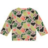 Colorful Bird Print Long Sleeve Sweatshirt, Cream & Multicolors - Sweatshirts - 2