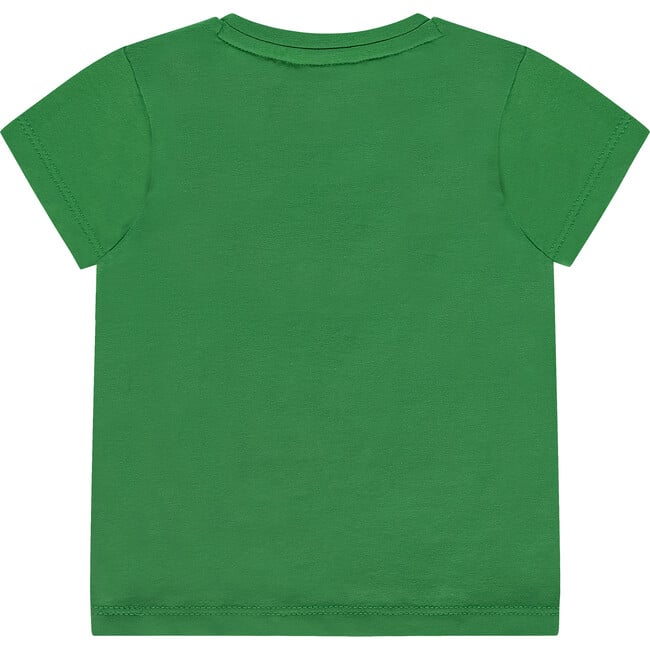 Bird Print Round Neck Short Sleeve T-Shirt, Grass Green - T-Shirts - 2