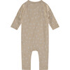 Bee Print Long Sleeve Snap Romper, Beige - Rompers - 2