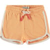 Baby Girl French Terry Drawstring Shorts, Cantaloupe Orange - Shorts - 1 - thumbnail