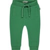 Baby Boy Slim Fit Drawstring Sweatpants, Grass Green - Sweatpants - 1 - thumbnail