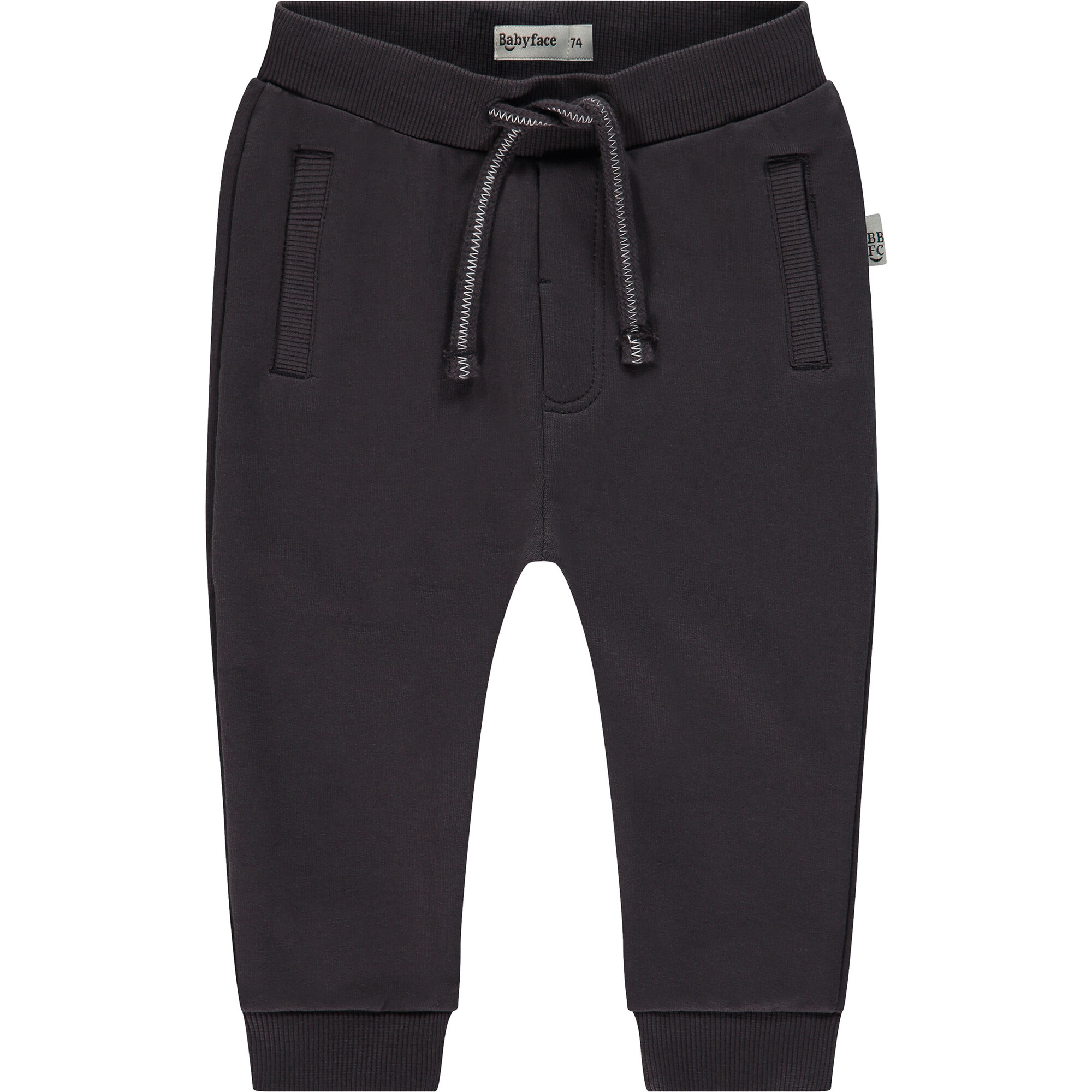 Baby Boy Slim Fit Drawstring Sweatpants, Dark Grey - Sweatpants - 1