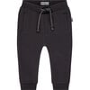 Baby Boy Slim Fit Drawstring Sweatpants, Dark Grey - Sweatpants - 1 - thumbnail