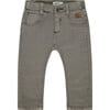 Baby Boy Elastic Waist Slim Fit Pants, Elephant Grey - Pants - 1 - thumbnail