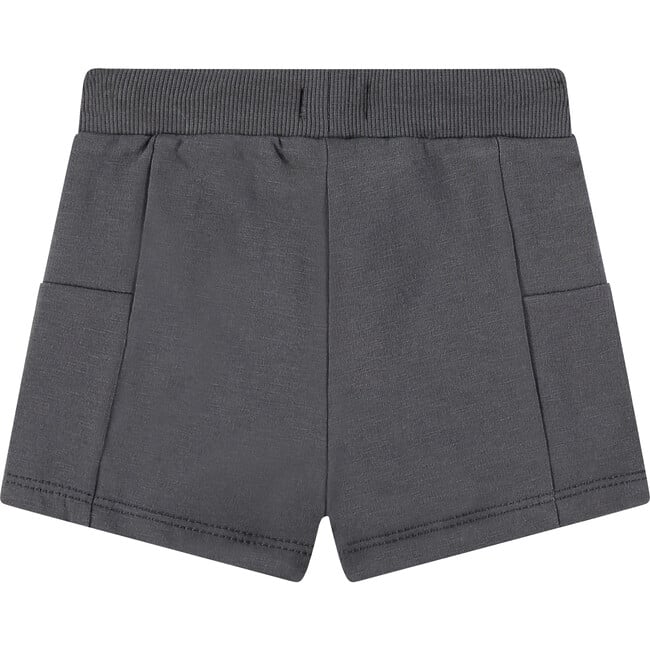 Baby Boy Elastic Drawstring Waist Sweatshorts, Dark Grey - Shorts - 2