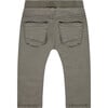 Baby Boy Elastic Waist Slim Fit Pants, Elephant Grey - Pants - 2