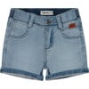 Baby Boy Elastic Waist Denim Shorts, Light Blue - Shorts - 1 - thumbnail