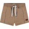 Baby Boy Elastic Drawstring Waist Sweatshorts, Chestnut - Shorts - 1 - thumbnail