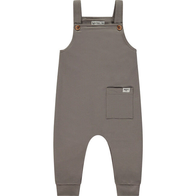 Baby Boy Cuffed Bottom Overalls, Elephant Grey