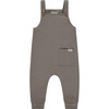 Baby Boy Cuffed Bottom Overalls, Elephant Grey - Overalls - 1 - thumbnail