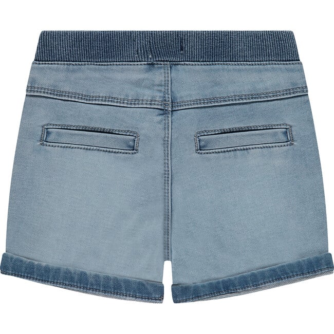 Baby Boy Elastic Waist Denim Shorts, Light Blue - Shorts - 2