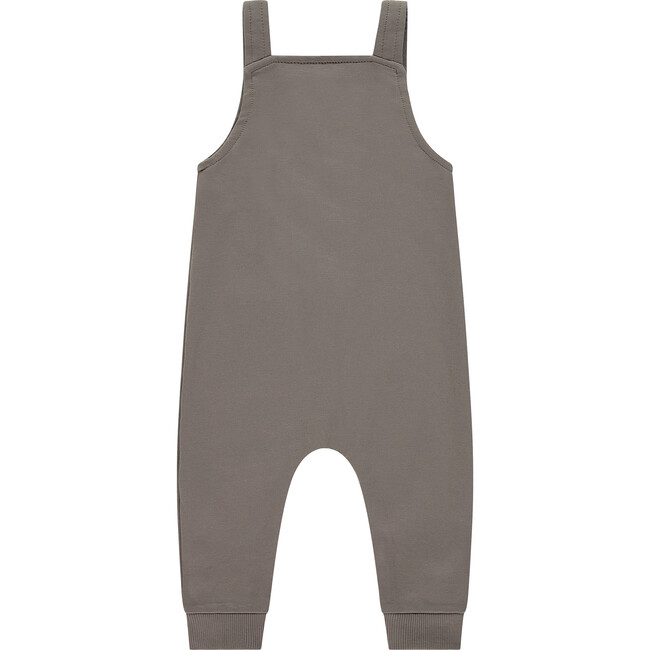 Baby Boy Cuffed Bottom Overalls, Elephant Grey - Overalls - 2