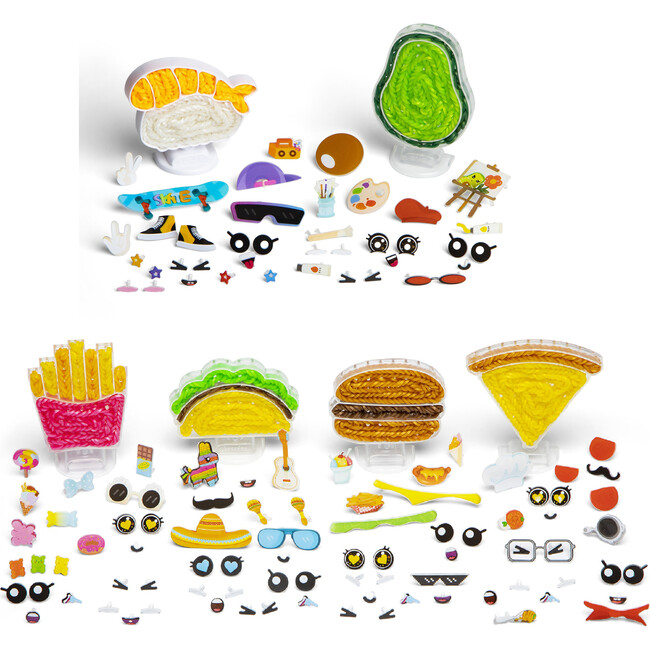 Rainbow Loom: Loomies Food Figurines 2 PK Bundle: 4 Character & 2 Character Kits - Arts & Crafts - 3