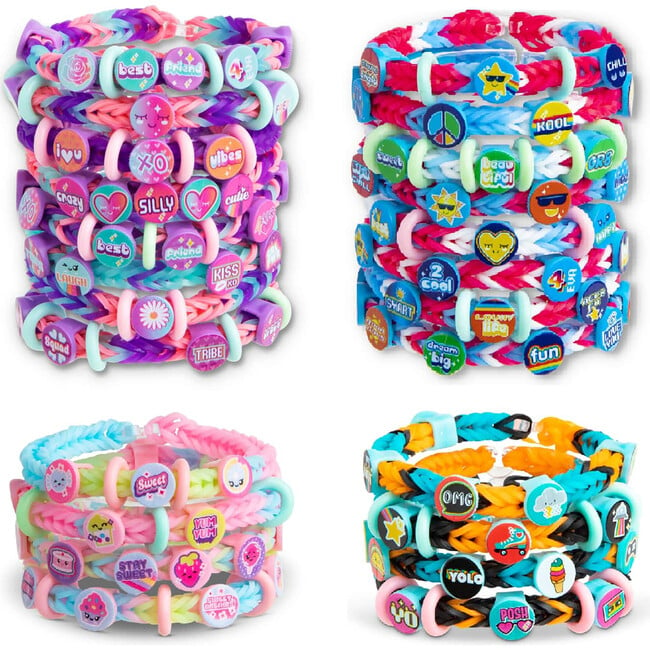 Rainbow Loom: Beadmoji 4 Pack Bundle: Besties, Good Vibes, Sweets, Trendy - Arts & Crafts - 2