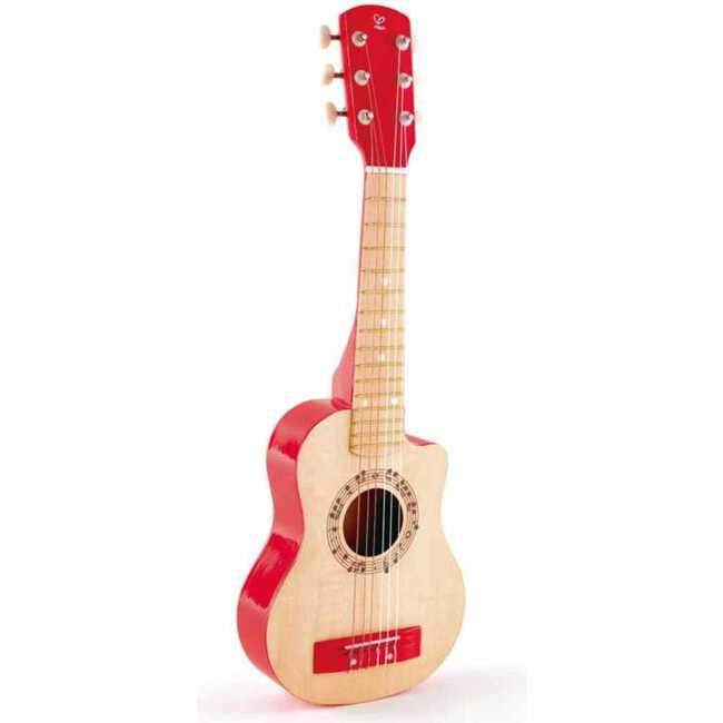 First Musical Guitar: Red Flame - Kid's Wooden Instrument