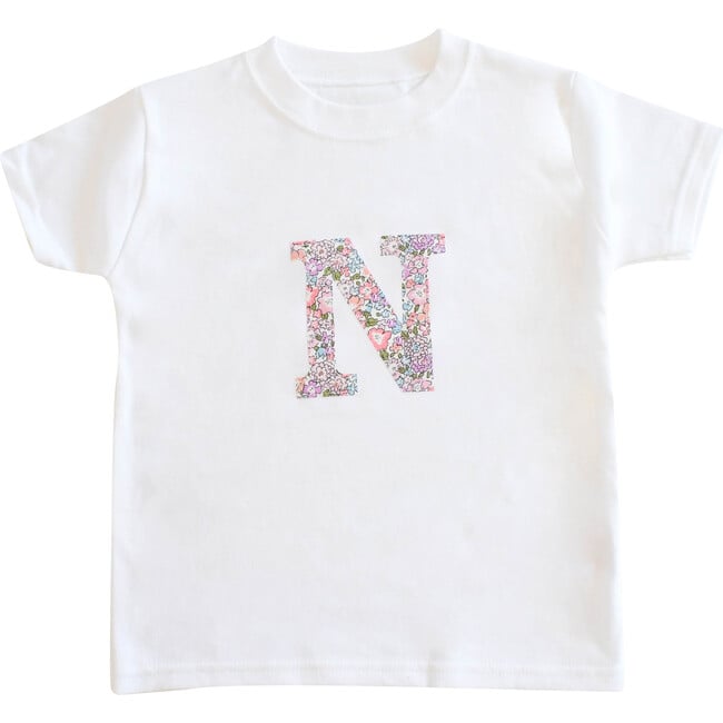 Liberty of London Children's Personalised Short Sleeve T-shirt, White - T-Shirts - 3