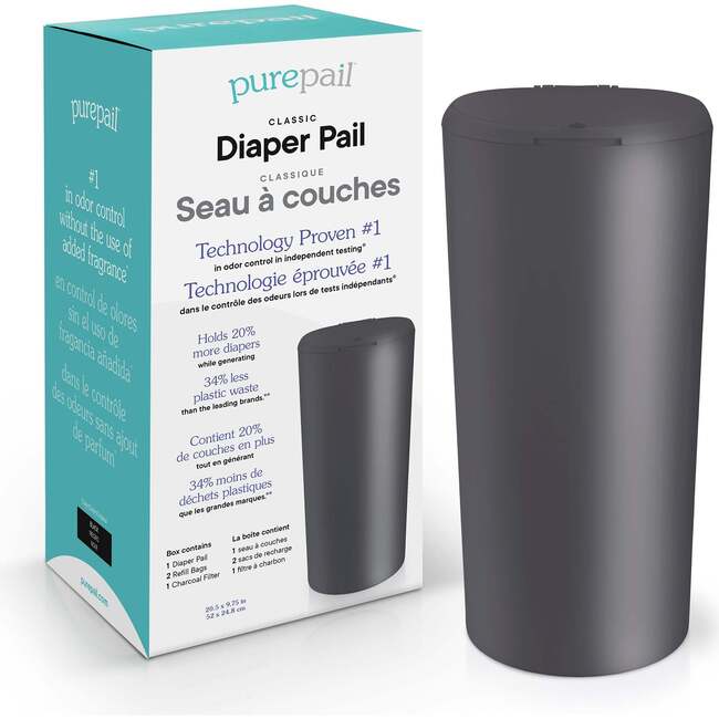 Classic Diaper Pail, Black