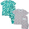 Kids 2-Pack Short Sleeve Pajamas, Sunflowers/Butterflies - Pajamas - 1 - thumbnail