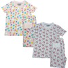 Kids 2-Pack Short Sleeve Pajamas, Colorful Dots/Butterflies - Pajamas - 1 - thumbnail