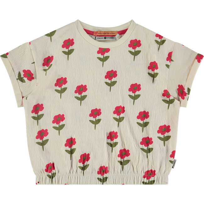 Flower Print T-Shirt, Off White